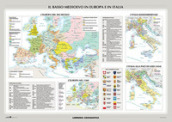 L Alto Medioevo in Europa/Il Basso Medioevo in Europa e in Italia. Carta murale storica doppia