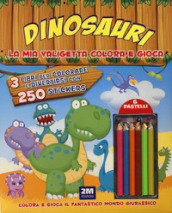 Dinosauri. La mia valigetta colora e gioca. Con adesivi. Ediz. a colori. Con pastelli