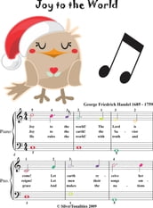 Joy to the World Easy Piano Sheet Music with Colored Notes
