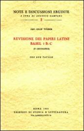 Revisione dei papiri latini Basel I B-C (P. Grynaeus)