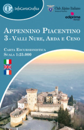 Appennino piacentino. Carta escursionistica 1:25.000. Ediz. italiana, inglese e francese. Con piccola guida. Vol. 3: Valli Nure, Arda e Ceno