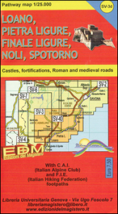 Patway map Finale Ligure, Loano, Pietra Ligure, Noli, Spotorno, Varigotti. Carte dei sentieri di Liguria 1:25.000