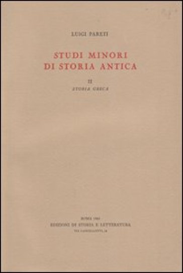 Studi minori di storia antica. Vol. 2: Storia greca