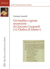 Un inedita e ignota recensione di Giacomo Leopardi («L ombra di Dante»)